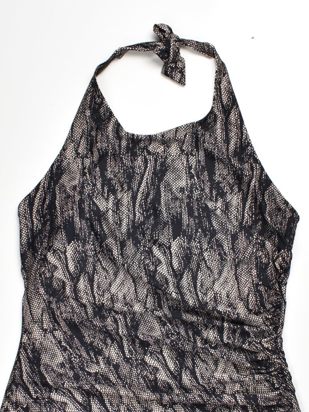 Calvin Klein Women's Snakeskin High Neck Halter Swimsuit - 16 - Picture 2 of 7
